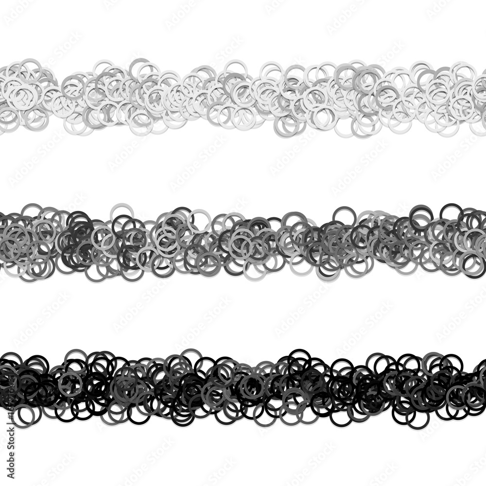 Poster random circle pattern line text separator design set from rings - vector graphic elements