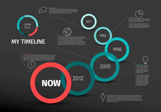 Vector teal Infographic timeline report template