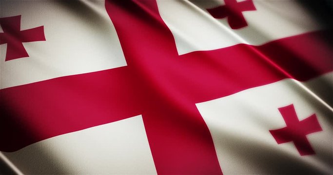 Georgia realistic national flag seamless looping waving animation