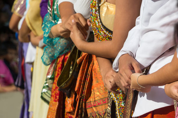 Symbol of diversity people shaking hands together for ASEAN Day