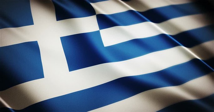 Greece realistic national flag seamless looping waving animation