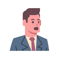 Male Shocked Emotion Icon Isolated Avatar Man Facial Expression Concept Face Vector Illustration