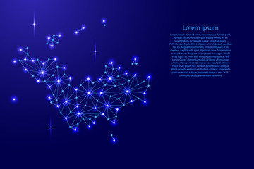Saint Barthelemy map of polygonal mosaic lines network, rays and space stars of vector illustration.