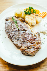 Grilled beef meat steak with vegetable