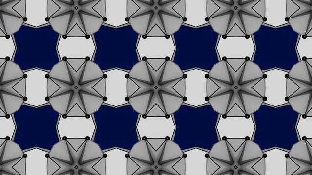 Abstract background with technology kaleidoscope. Seamless loop