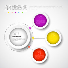 Headline Infographic Design Business Data Graphic Collection Presentation Copy Space Vector Illustration