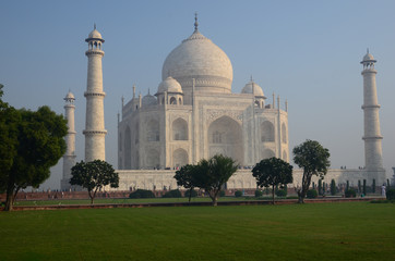 Naklejka premium Original, Taj Mahal Seven Wonders Concept, India,