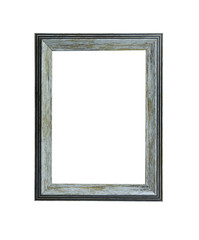 Old wooden frame isolated.