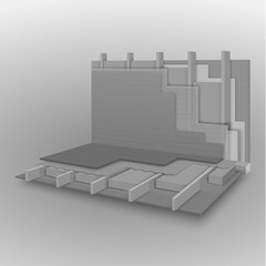 Wall and floor construction 