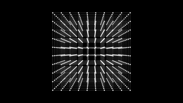 Cube box dot particle design,Abstract fractal point geometry deformation.cg
