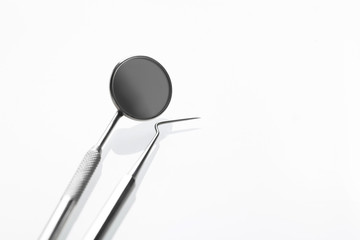 Set of metal Dentist's medical equipment tools