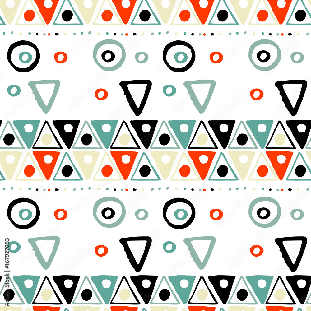 Canvas Prints vector handdrawn tribal geometric pattern.