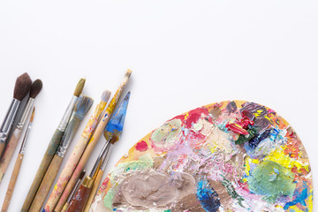 Obraz premium Art palette with colorful paint strokes, isolated