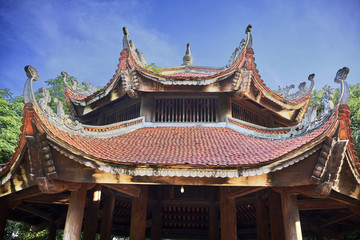 Fototapeta premium beautiful buddhist temple in hanoi vietnam asia