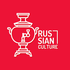 Vector poster of Russian culture. Isolated images of objects of national identity.