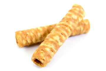 Sweet corn roll stick isolated on white background