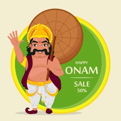 King Mahabali. Happy Onam festival in Kerala.