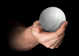 Hand Holding Cricket Ball