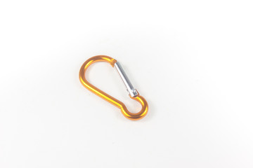 Yellow carabiner isolated