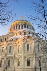 Fototapeta premium Naval cathedral in Kronshtadt