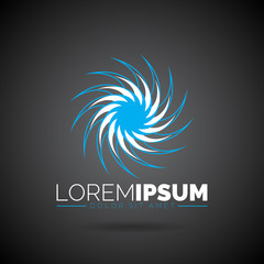 Vector Abstract Logo Design Template with design elements.Clean Symbol illustration on dark background.