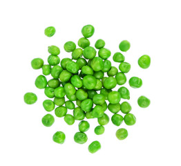 Pile of peas seed isolated on white background, Top view.