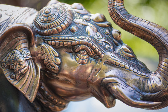 Traditional Indian souvenirs at a market in New Delhi in India