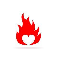Heart in flame. Vector illustration