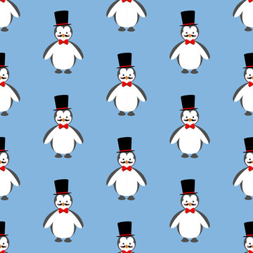 Penguin seamless pattern
