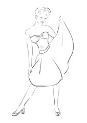 Young girl pin-up. Portrait.