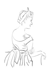 Young girl pin-up. Portrait.