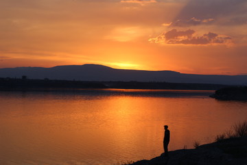 When fisherman waiting for fish.