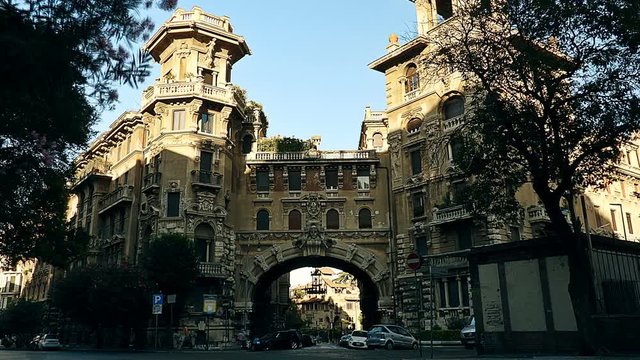 Palazzo in stile Liberty,quartiere Copped&egrave;. Rome-Italy