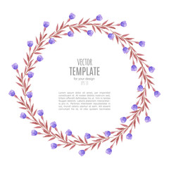 Watercolor wedding invitation design with flower