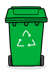 recycle bin / cartoon vector and illustration, hand drawn style, isolated on white background.