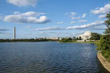 Fototapeta premium Thomas Jefferson and George Washington Memorial in Washington DC USA