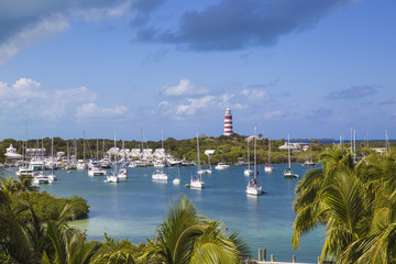 Bahamas, Abaco Islands, Elbow Cay, Hope Town, Elbow Reef Lighthouse - The last kerosene burning manned lighthouse in the world - built by the The British Imperial Lighthouse Service during the 1860's