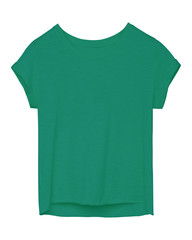 Sea color empty women tee shirt with torn edges isolated