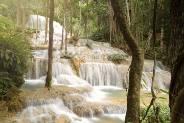 Deep forest waterfall National Park in Ngao District Lampang Thailand