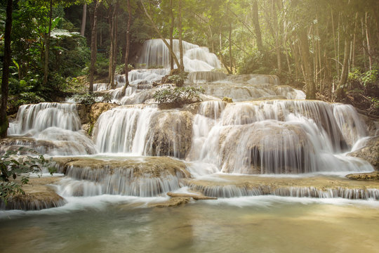 Deep forest waterfall National Park in Ngao District Lampang Thailand © kaiskynet