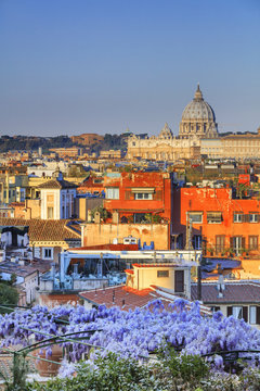 Italy, Rome, St. Peter Basilica At Sunrise