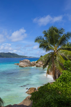 Tropical beach on La Digue, Seychelles