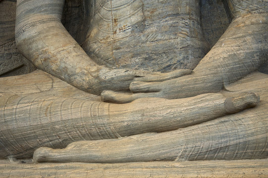 Gal Vihara, seated Buddha statue, Polonnaruwa, Sri Lanka