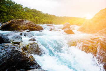 Fast steam of the mountain river