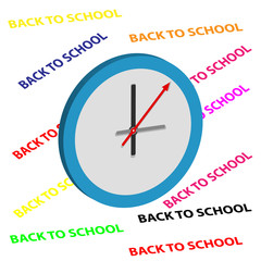 School clock icon isolated  on white background