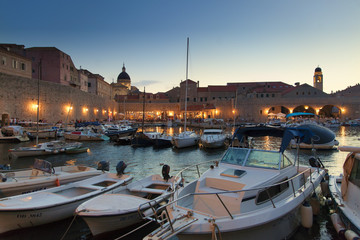 Dubrovnik harbour in old town