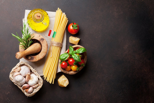 Italian food. Pasta ingredients