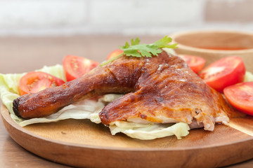 roast wing chicken with sauce