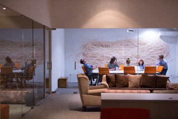 Business Team At A Meeting at modern office building