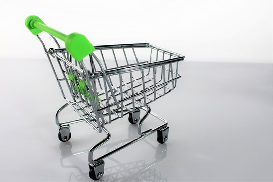 An image of a isolated shopping cart with shadow